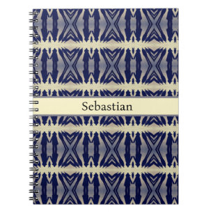 Caderno Espiral Pessoas Sombra Psicodélicas em Azul Marinho, perso