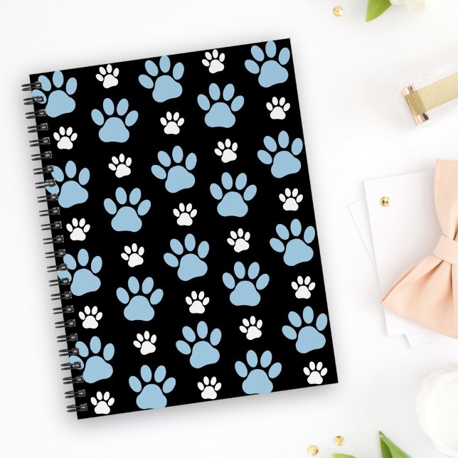Caderno Espiral Pestanas, Patas Azuis, Patas De Cães, Patas De Ani (Criador carregado)