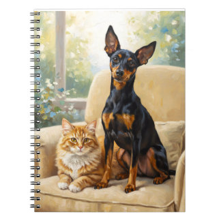 Caderno Espiral Pet Lovers Notebook - Dog Cat Oil Painting Journal