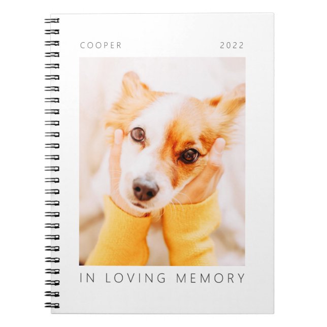 Caderno Espiral Pet Memorial In Loving Memory Modern Simple Photo (Frente)