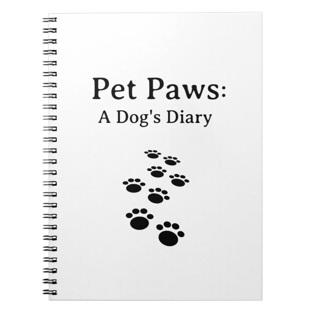 Caderno Espiral Pet Paws, um diário de cães (Frente)