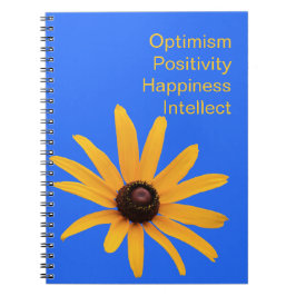 Caderno Espiral Pétalas Amarelas do Sol Brilhante em Azul Real