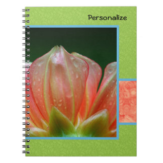 Caderno Espiral Pétalas De Flor Laranja Trendy Com Nome