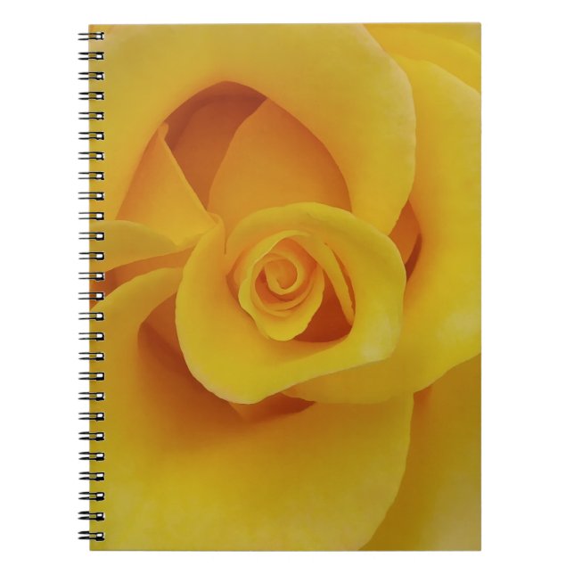 Caderno Espiral Pétalas de Rosa Amarela Romântica (Frente)