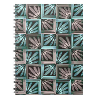Caderno Espiral Pétalas Geométricas Modernas de Meados do Século
