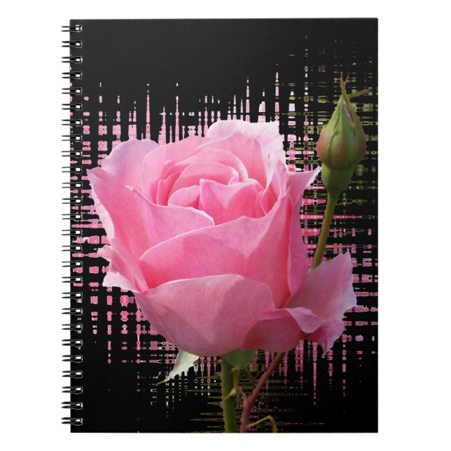 Caderno Espiral Pétalas rosa rosa cor-de-rosa (Frente)