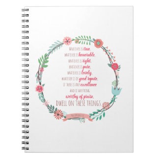 Caderno Espiral Philippians 4 8