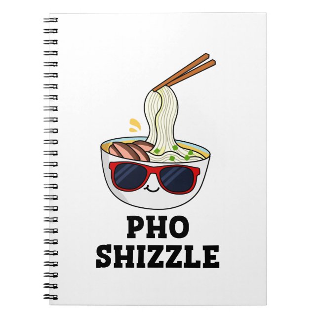 Caderno Espiral Pho Shizzle Piada Macarrão Pun (Frente)