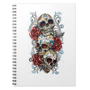 Caderno Espiral Photo Notebook/Skull and Roses