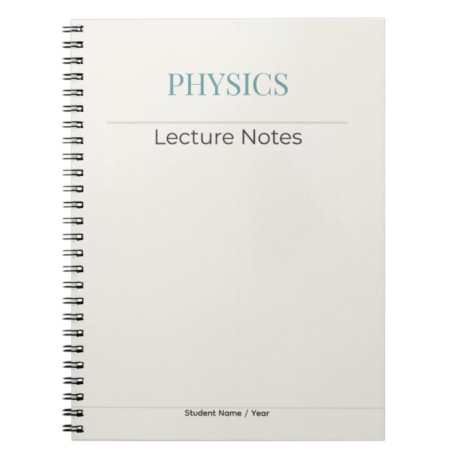 Caderno Espiral Physics Notebook – Minimal Academic Edition (Frente)