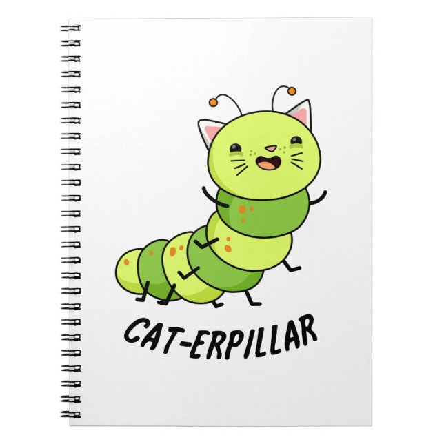 Caderno Espiral Piada de inseto engraçado de lagarta (Frente)