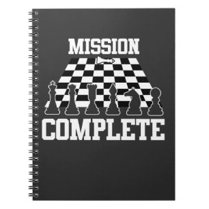 Caderno Espiral Piada do Jogador de Xadrez de Missão Completa