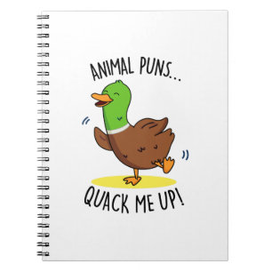 Caderno Espiral Piadinhas de Animais Me Fazem Rir Pato Engraçado 