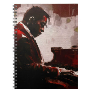 Caderno Espiral Pianista de bar à noite