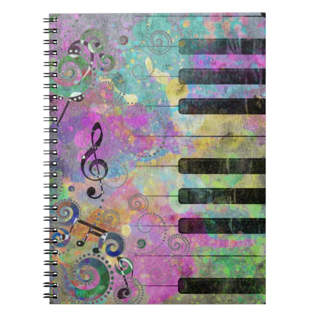 Caderno Espiral Piano Colorido com legal Aquarelas (Frente)