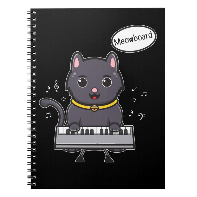 Caderno Espiral Piano Gato Gato Gato Gato Gatinho Lover (Frente)
