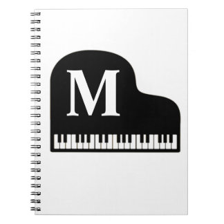 Caderno Espiral Piano Monograma Personalizado Pianista