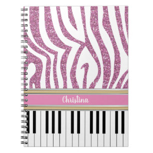 Caderno Espiral Piano Personalizado - Impressão Clara Rosa