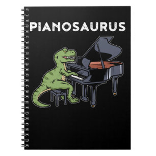Caderno Espiral Piano Piano Gift Crianças Pianista Dinossauro Pia
