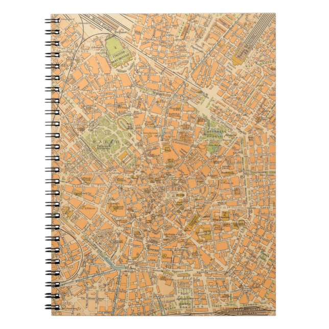Caderno Espiral Pianta di Milano - Mapa de Milão, Itália (Frente)