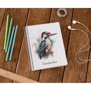 Caderno Espiral Pica-pau Woodland Aquarela, personalizado