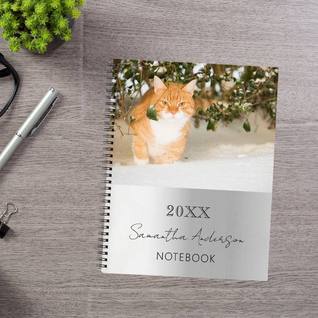 Caderno Espiral Picata de gato fotográfico personalizada (Criador carregado)