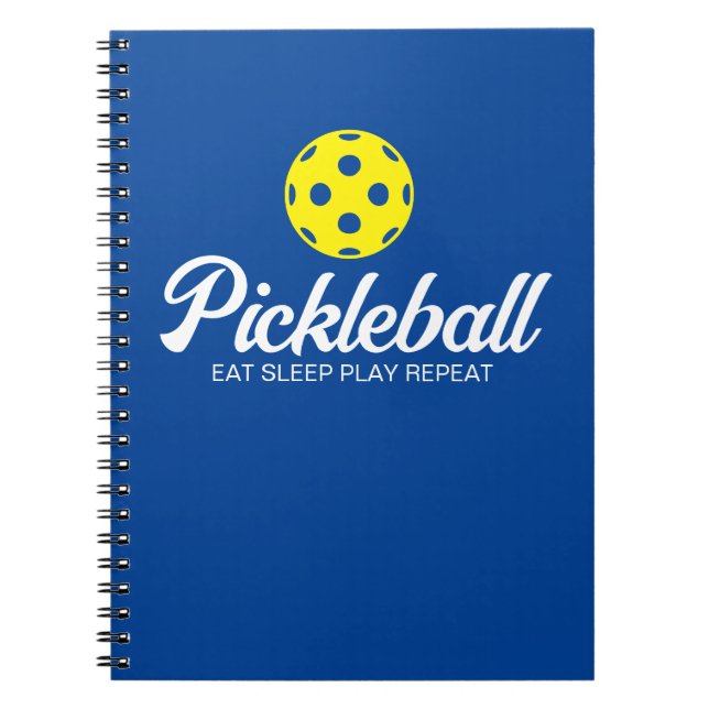 Caderno Espiral Pickleball player espiral notebook com citação eng (Frente)