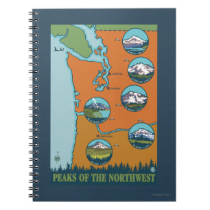 Caderno Espiral Picos do noroeste - 5 montanhas diferentes