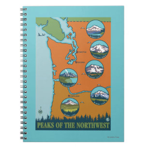 Caderno Espiral Picos do noroeste - 5 montanhas diferentes