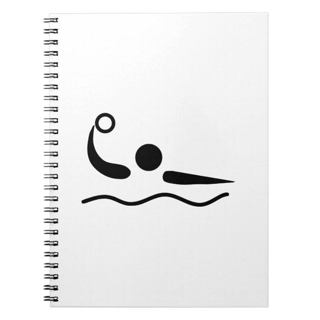 Caderno Espiral Pictograma de Waterpolo do pólo aquático (Frente)