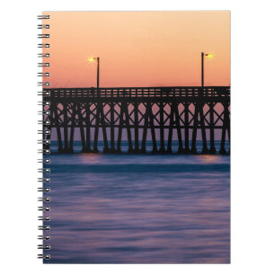 Caderno Espiral Pier Beach sunset