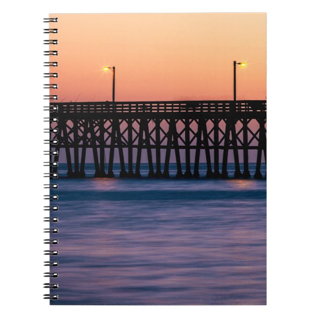 Caderno Espiral Pier Beach sunset (Frente)