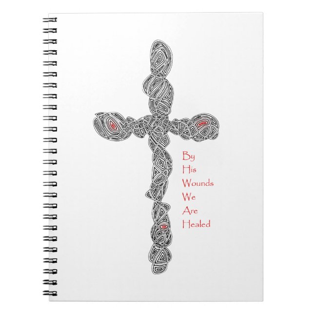 Caderno Espiral Pierced Cross - Isaiah 53:5 (Frente)