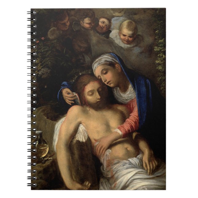 Caderno Espiral Pietà (Maria e Jesus) (por Adam Elsheimer) (Frente)