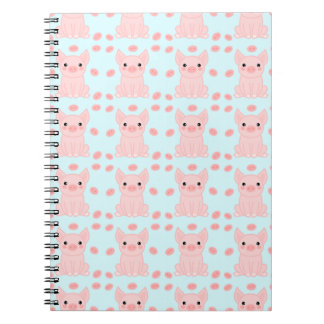 Caderno Espiral Piglet Azul Cor-de-rosa-branca