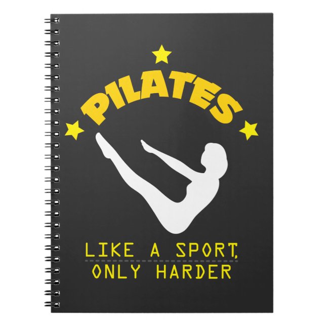 Caderno Espiral Pilates gosta de um esporte, somente um Contrology (Frente)