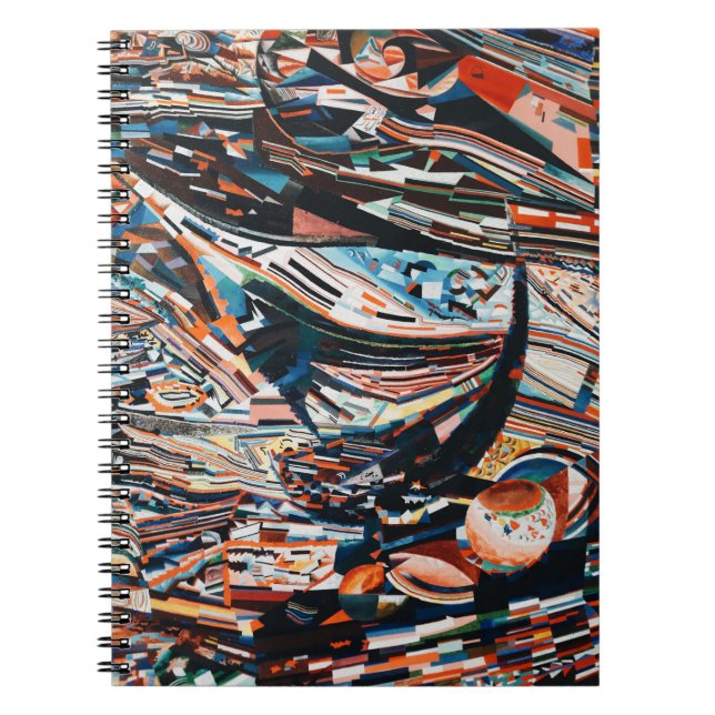 Caderno Espiral Pilha de barco de madeira marrom e azul lote (Frente)