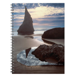 Caderno Espiral Pilha do mar em forma de espinho Face Rock Waysi