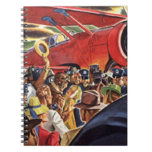 Caderno Espiral Piloto de avião prop de Solteiro Vintage com Papa