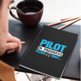 Caderno Espiral Piloto Engraçado em Andamento Estudante da Escola