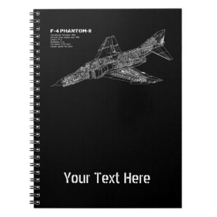 Caderno Espiral Piloto fantasma do avião de combate (avião