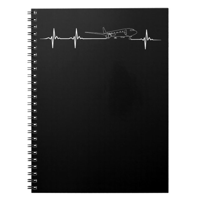 Caderno Espiral Piloto-piloto de avião pulsante (Frente)