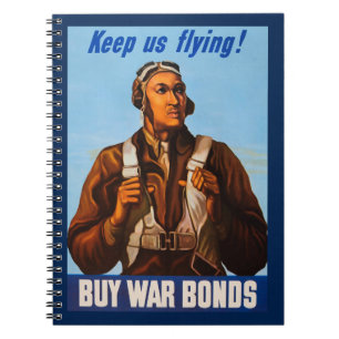 Caderno Espiral Pilotos de Caça Aviadores Afro-Americanos da Segun