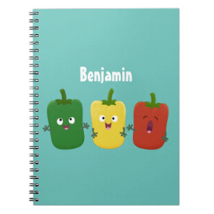 Caderno Espiral Pimenta-de-sino-branco capsicum trio cantando cart