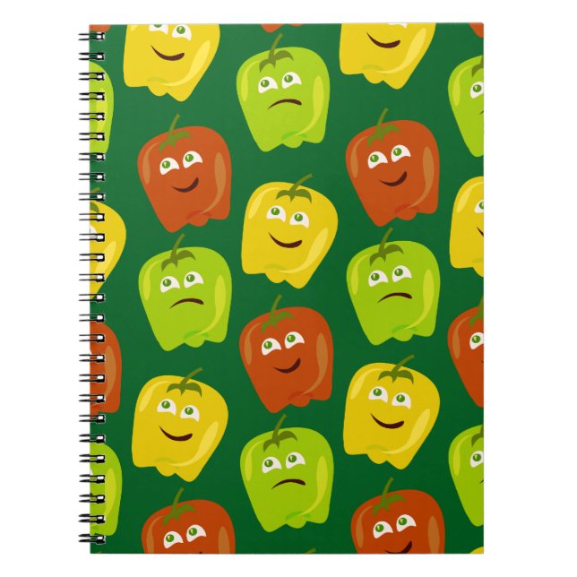 Caderno Espiral Pimentões Soando (Frente)