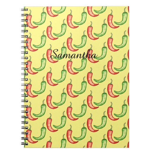 Caderno Espiral Pimentos De Mola Vermelha E Verde (Frente)