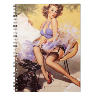 Caderno Espiral Pin impertinente da violeta do vintage acima