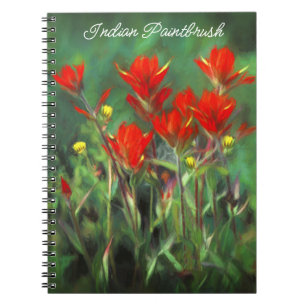 Caderno Espiral Pincel de Pintura Indiano - Arte Floral Original