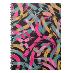 Caderno Espiral Pincel traçado padrão artístico uniforme