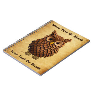 Caderno Espiral Pine Cone Owl